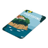 ポルトフィノイタリアレトロトラベルアートヴィンテージ マグネット (左側)