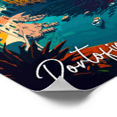 ポルトフィノイタリアヴィンテージ旅行イラストレーション ポスター (角)