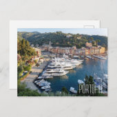ポルトフィノイタリア美しいヨットin harbor ポストカード (正面/裏面)