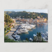 ポルトフィノイタリア美しいヨットin harbor ポストカード (正面)
