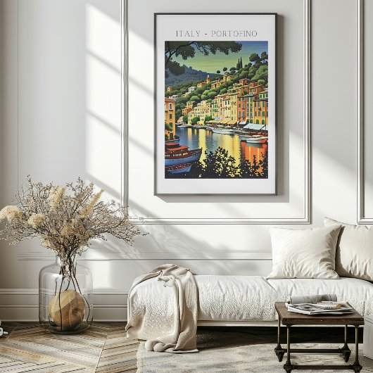 ポルトフィノイタリア風景芸術プリントポスター ポスター