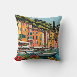 ポルトフィノ地中海のイタリ絵を描ア クッション