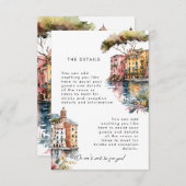 ポルトフィノ結婚イタリア夏の情報カード エンクロージャーカード (正面/裏面)