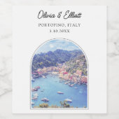 ポルトフィノ結婚式の引き出物イタリパーソナライズされたア ワインラベル (シングルラベル)