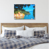 ポルトフィノ，イタリア，油彩スタイル キャンバスプリント (インサイチュ (寝室))