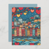 ポルトフィノ・バレンタインデーに恋を見つけた ポストカード (正面/裏面)