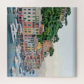 ポルトフィーノの港 - イタリアの夏 - 20x20インチ ジグソーパズル (横)