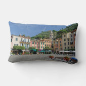 ポルトフィーノ、イタリア。ポルトフィノビレッジスクエアポストイット ランバークッション (裏面)
