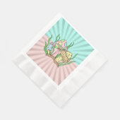 ポルトベロマッシュルームキュートパステル 縁ありランチョンナプキン (角)