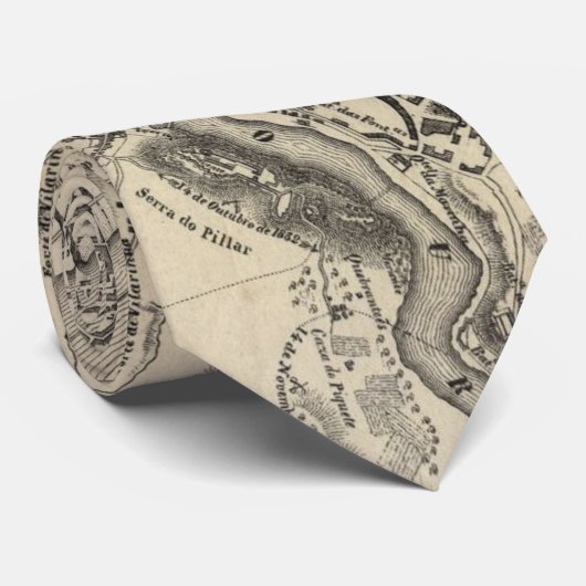 ポルトポルトガルのヴィンテージの地図（1835年） ネクタイ (ロール)