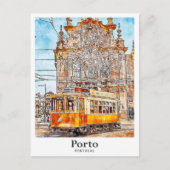 ポルトポルトガルアートトラベルウォーター色ハンドドロード ポストカード (正面)
