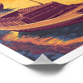 ポルトポルトガルアートヴィンテージトラベルイラストレーション ポスター (角)