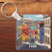 ポルトポルトガルトラベル抽象芸術 キーホルダー (正面)