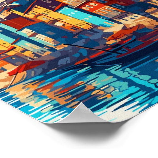 ポルトポルトガルヴィンテージ旅行イラストレーション ポスター (角)