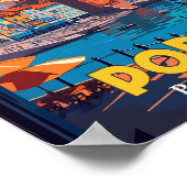 ポルトポルトガルヴィンテージ旅行イラストレーション ポスター (角)