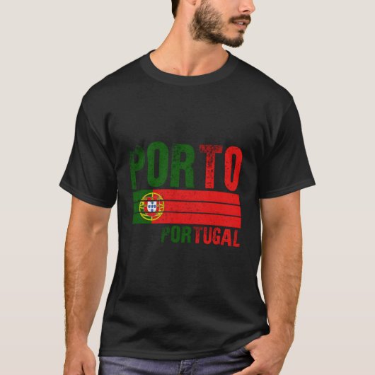 ポルトポルトガル国旗ポルトガル Tシャツ (正面)