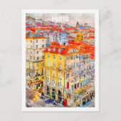 ポルトポルトガル有名な旅行水の色のスケッチ ポストカード (正面)