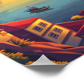 ポルトポルトガル有名ヴィンテージトラベルプレイス ポスター (角)