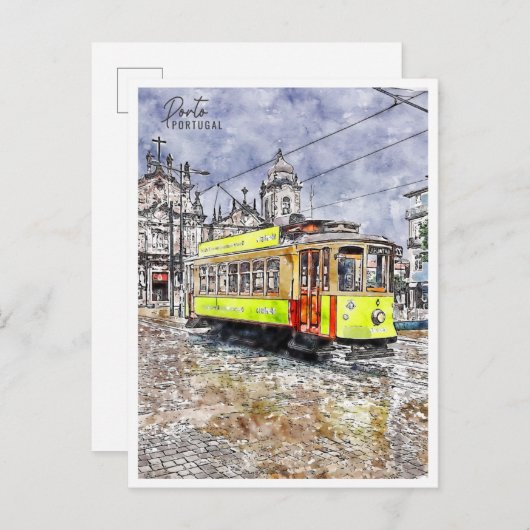 ポルトポルトポルトガルヴィンテージ旅行水の色 ポストカード (正面/裏面)