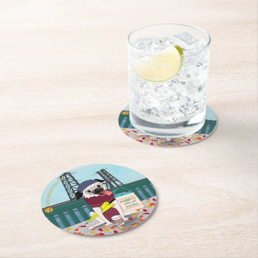 ポルトランディアPug：無政府主義の管轄権紙海岸 ラウンドペーパーコースター (インサイチュ)