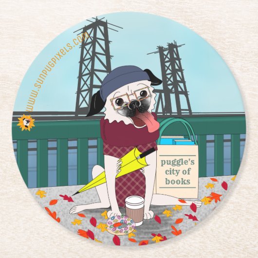 ポルトランディアPug：無政府主義の管轄権紙海岸 ラウンドペーパーコースター (正面)