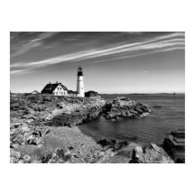 ポルトランドヘッドブラックnホワイトポスター