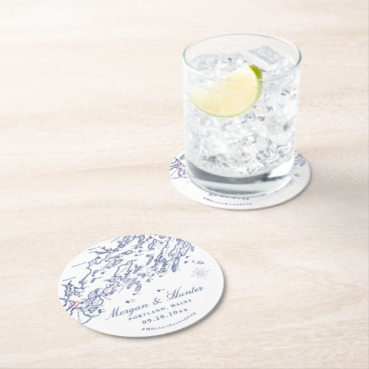 ポルトランドメインカスコベイズコ結婚アスター ラウンドペーパーコースター (インサイチュ)