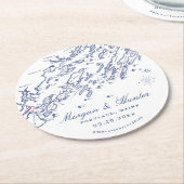 ポルトランドメインカスコベイズコ結婚アスター ラウンドペーパーコースター (アングル)
