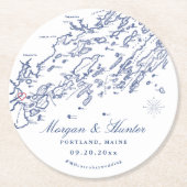 ポルトランドメインカスコベイズコ結婚アスター ラウンドペーパーコースター (正面)