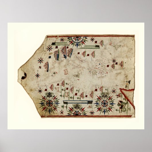 ポルトラン地中海のグラフ（1580年頃） ポスター (正面)