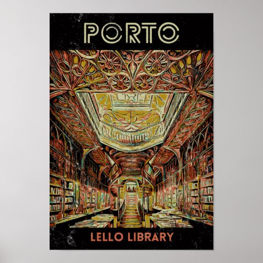 ポルトレロ図書館イラストレーションポルトガル ポスター (正面)