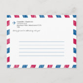 ポルトヴェネレイタリアレッドブルーエアメール日付を保存 案内ポストカード (裏面)