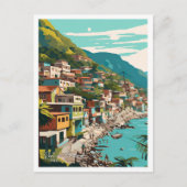 ポルトープリンスハイティヴィンテージ旅行イラストレーション ポストカード (正面)