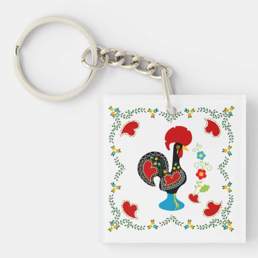 ポルト伝統的ガルの雄鶏 キーホルダー (正面)