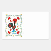 ポルト伝統的ガルの雄鶏 長方形シール (正面)