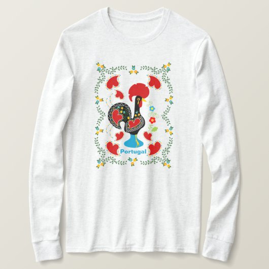 ポルト伝統的ガルの雄鶏 Tシャツ (デザイン正面)