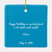 ポルト伝統的ガルハッピーバースデー セラミックオーナメント (裏面)