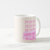 ポルト旅行アート,ポルトガル旅行アート,ピンク コーヒーマグカップ (正面右)