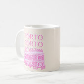 ポルト旅行アート,ポルトガル旅行アート,ピンク コーヒーマグカップ (正面左)