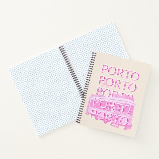 ポルト旅行アート,ポルトガル旅行アート,ピンク ノートブック (内部)