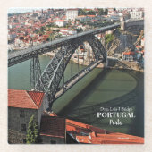 ポルト橋のドーロ川，ポルトガル ガラスコースター (正面)