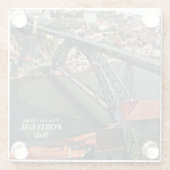 ポルト橋のドーロ川，ポルトガル ガラスコースター (裏面)