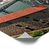 ポルト橋のドーロ川，ポルトガル ポスター (角)