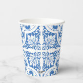 ポルト結婚ガル紙カップ |青いタイルとレモン 紙コップ (裏面)