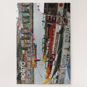 ポルト:ポルトガルの波止場でクルーズボート ジグソーパズル (縦)