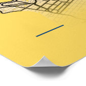 ポルト – ポルトガルイエローシティの地図 ポスター (角)