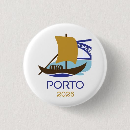 ポルト ポルトガル 2026年 国際大会 ピンズ 缶バッジ (正面)