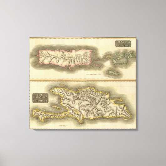 ポルト・リコ、ヴァージン諸島、ヒスパニオーラ キャンバスプリント (正面)