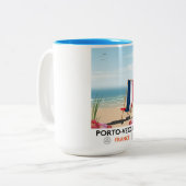 ポルト – ヴェッキオ、フランスビーチ旅行ポスター ツートーンマグカップ (正面左)
