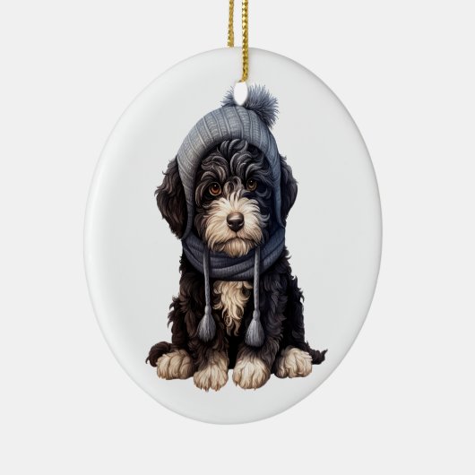 ポルパーソナライズされたガルの水犬 セラミックオーナメント (右)